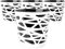 4er Set Blumentopf Ãœbertopf, 2 in 1, stabilem Kunststoff, mit herausnehmbarem Einsatz, Durchmesser 15 cm, Höhe 15 cm, schwarz/weiÃŸ