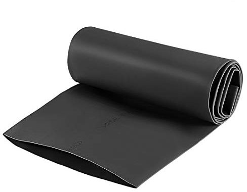 sourcing map Gaine Thermorétractable 90mm Diamètre 147mm Largeur Plate 2:1 Rapport Manchon Câble Tube Rétractable 1m Noir
