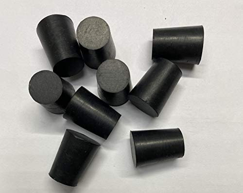 dexierp Reagenzglas Größe Nr. 1 Reagenzglas Laborstopper (10er-Pack) 11/16 23/32 17 bis 18 mm Flaschenöffnung 3/4-10 UNC 3/4-16 UNF M20 Gewindeloch Schwarz
