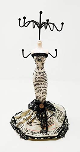 JRose Collections - Supporto per gioielli, Espositore per collane, orecchini, anelli e tavoli da toeletta, Supporto per manichini, Beige