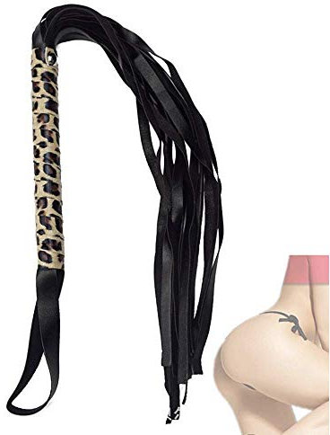 Erlove Frustino da Equitazione Leopardato in Pelle Gioco Frustino per Coppie