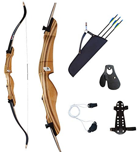 Franks-Castle Bogenset Einsteigerset Recurvebogen Core Hit 68 mit Zubehör und Carbonpfeilen 22 lbs