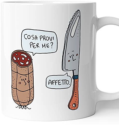 AL PRODUCTION Tazza Mug in Ceramica COSA PROVI PER ME ? AFFETTO - Humor - Divertente