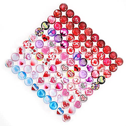 Kinsinder 200Pcs Dekorative Glas Cabochon Granulate, Dekorative Flache Rückseite, Halbrund Kuppel Mosaik Gedruckt Glas für Kunsthandwerk Glasmosaik Schmuckherstellung