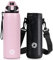 Fjbottle Gourde Isotherme - 400ml/600ml/800ml/1L - Bouteille Isotherme Gourde Inox Bouche Standard, Gourde Sport Étanche, Gourde Enfant sans BPA, pour Sport, Gym, Voyage