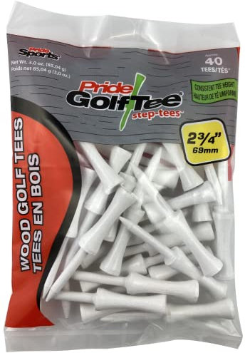 Pride Golf Tee Unisex-Erwachsene Pride Step Tee 2-3/4 Zoll 40 Count Weiß Golf-Tees