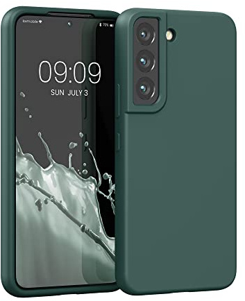 kwmobile Handyhülle für Samsung Galaxy S22 Hülle - Case Silikon - Kabelloses Laden - Schutzhülle Cover in Moosgrün