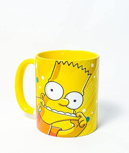 Tasse jaune Bart en céramique de 11 oz de TusPersonalizables.com, Tasse à café classique réutilisable pour boisson chaude à la maison