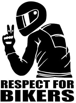 Respect Bikers Auto Aufkleber,MoreChioce Autoaufkleber Decals Wasserdicht Vinyl Lustige 3D Aufkleber Abziehbilder Reflektierender Motorrad Styling Aufkleber Auto Sticker Dekoration,Schwarz