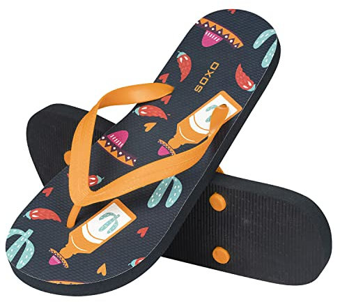 soxo Flip Flops Herren Bunte Zehentrenner Sommer Latschen Lustige Badeschlappen Bunt 44-45 Mexiko