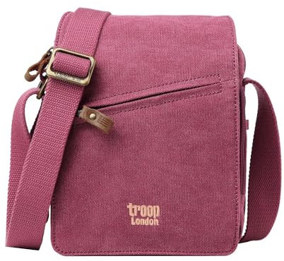 TRP0239 Troop London Classic Canvas Across Body Bag, burgunderrot, Medium