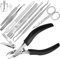Profi Fußnagelzange Set, Super scharf Nagelzange für Dicken & Eingewachsenen Harten Fußnägel. Edelstahl Pediküre Knipser Nagelknipser. Nagelfeile und Weicher Griff Nagelschere Set Tasche