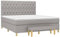 vidaXL Boxspringbett, Bett mit Matratze Kopfteil, Doppelbett Bettgestell mit Lattenrost, Polsterbett Bettrahmen, Hellgrau 160x200cm Stoff