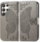KVIBEO Custodia per Samsung Galaxy S23/S23 Plus/S23 Ultra, Chiusura Magnetica Farfalla Custodia Folio con Slot per Schede Kickstand Flip Portafoglio Cover,Grigio,S23 Ultra