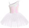 Kinder Ballettkleidung Mädchen Tütü Ballettkleid Pailletten Turnanzug Gymnastikanzug Träger Tanzkleid Ballettanzug Ballerina Kostüm Kleid Turnbody Ballettbody Tanzoutfits Balletttrikot Weiß 7-8 Jahre