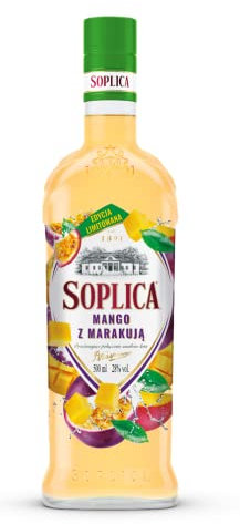 SOPLICA EXOTIC MANGO & PASSION FRUIT Polish Vodka - Natural Ingredients - For Shots & Cocktails - 28% Alcohol - 500 ml