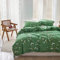 Freyamy Housse de Couette 140x200 Vert Fleurs Parure de lit Adulte avec Fermeture Éclair Sets de Housse Couette en Microfibre avec Une Taie d'oreiller 65 x 65 Parure Housse de Couette Imprimé