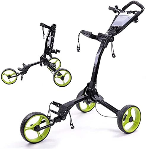ZAANU Golf Push Cart Golf Push Cart Handwagen mit Getränkehalter, Bremse, bequemem Griff, One-Click-Demontage-Golfwagen