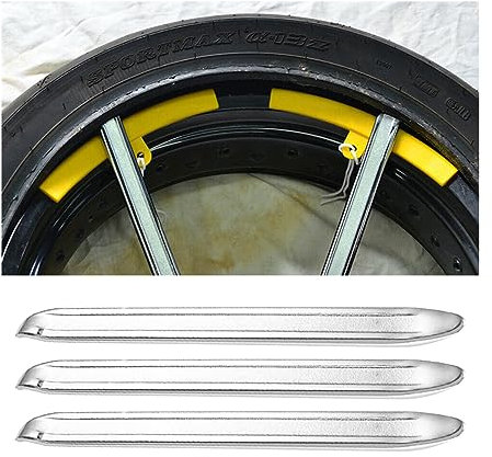JNNJ 3 Pièces Demonte Pneu, Démonte Pneu De Vélo Métal, Demonte Pneu Trottinette, Métal Acier Levier des Pneus pour Voitures Moto, Outillage De Réparation pour Enlever Ou Remplacer Les Pneus Vélo