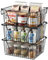 SANNO Black Stackable Wire Baskets Stacking Bins Stackable Basket for Vegetable Storage Pantry, Fridge, and Bathroom Organization,3pack