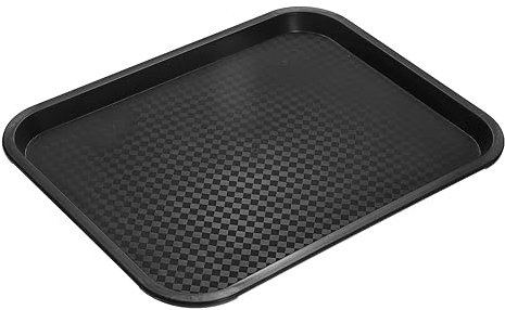 uxcell Plastic Fast Food Trays Bulk 10 x 14 Rectangular Serving Trays Cafeteria Trays Serving Platter for Restaurant Party Kitchen (Black)