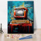 TISHIRON DIY Malen nach Zahlen Erwachsene Kinder Abstrakte Computer-Öl-Handmalerei mit Pinseln Retro-Schreibmaschine Malen nach Zahlen Kits Kunsthandwerk für Home Wall 16 x20(rahmenlos)