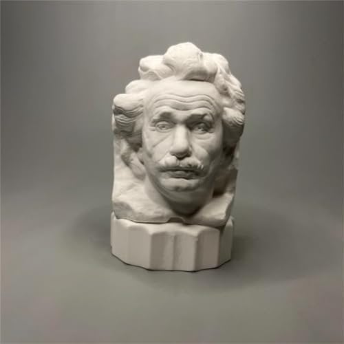 Womeet Albert Einstein Statue Albert Einstein Büste Sammlung Kopf Figur Gipsfigur Skulptur für Wohnzimmer Home Regal Dekor, moderne Heimdekoration Skizze Praxis DIY Kunstmodell