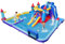 COSTWAY Inflatable Water Park, Giant Bouncy Castle with Dual Slides, Splash Pool, Climbing Wall, Water Gun, Blow Up Jumper House for Kids