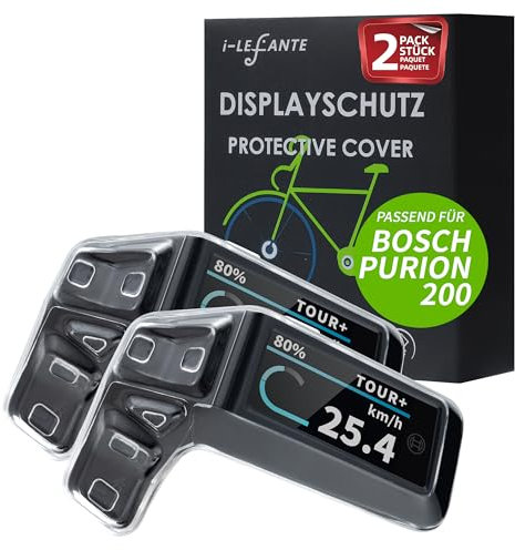 i-LEFANTE für Bosch Purion 200 Display Schutzhülle | E-Bike Displayschutz | Transparent und wasserdicht | Stoß- und Kratzschutz (2 er Set)