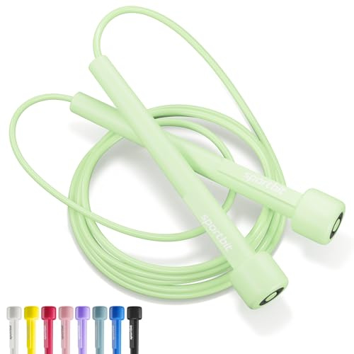 SPORTBIT Adjustable Jump Rope for Fitness and Exercise – Skipping Rope for Cardio, Boxing, and Weight Loss – Speed Rope perfect for Men & Women – Green
