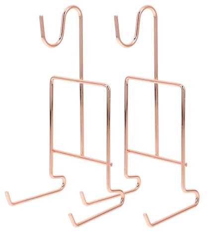 Cabilock Countertop Coffee Mug Holder, 2pcs Single Cup Rack - Tea Cup Organizer - Jewelry Tree Hooks for Coffee Bar Display Storage Mug Stand Rose Gold