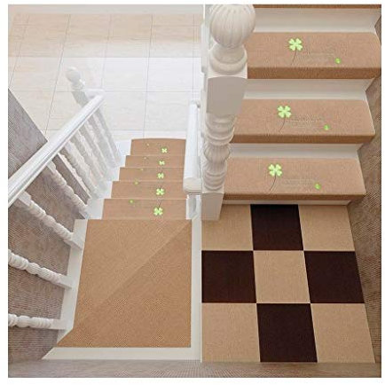 ASHILD Treppenpolster, Trittteppich für Stufen, Treppenstufen, leuchtendes Design, 10er-Set, Selbstklebende Treppenpolster, Matte/Teppich für Treppen, rutschfest, rutschsicherer Bodenschutz, waschb
