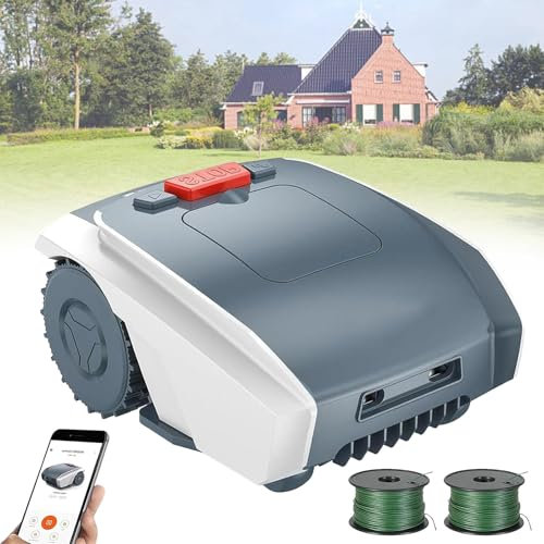 Eastnmythet Robot Tondeuse Automatique Max 1500 m², Tondeuse à Gazon télécommandée Auto-Rechargeable avec Fil périphérique, avec Navigation GPS