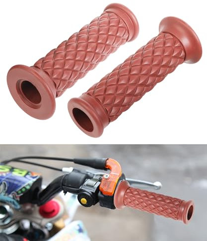 Flaconi 2PCS Motorrad Griffe,Motorradgriffe,Lenkergriffe Motorrad,Moped Griffe,Motocross Griffe,Motorrad Lenkergriffe,Motorrad Gummi rutschfeste Lenkergriffe,Für Roller Mopeds Quad (Braun)