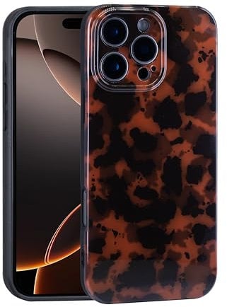 Aijohnny Phone Case for iPhone 16 Pro Max, Lightweight Tortoiseshell TPU Slim Phone Cover for Women, Drop Protection Shockproof Protective Phone Holder (for iPhone 16 Pro Max)