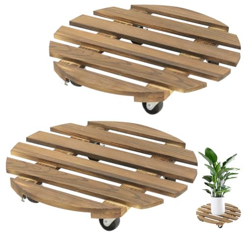 Peelanmall Sottovaso con Ruote, 30 cm Rotondo, Supporto per Piante da Esterno, Porta Vasi da Esterno, capacità 100 kg, per Vasi per Piante da Esterno e Interni