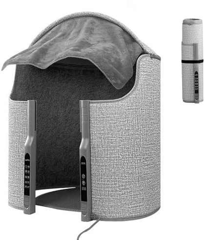Acunny Chauffage sous le bureau, chauffage sous le bureau - Chauffe-espace de bureau portable - Chauffe-pieds et jambes pliable, 7 minuteurs, chauffage