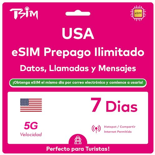 USA eSIM 7 Tage. Unbegrenzte High-Speed-Daten, lokale Anrufe & SMS in den USA (Hawaii inklusive). Kein Warten auf ein Paket erforderlich! eSIM noch am selben Tag per E-Mail erhalten und sofort nutzen!