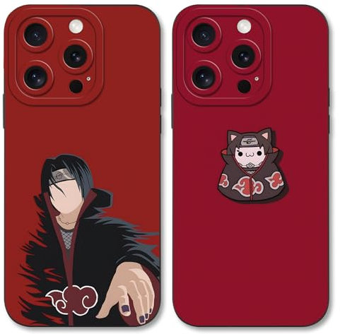 2 Pack Phone Case For iPhone 12 mini 5.4 inch, Anime Japanese Manga Uchiha Itachi Sasuke Cartoon Manga Pattern Shockproof Soft Aesthetics Design Full lens Protection Cover for Children Boy Girl