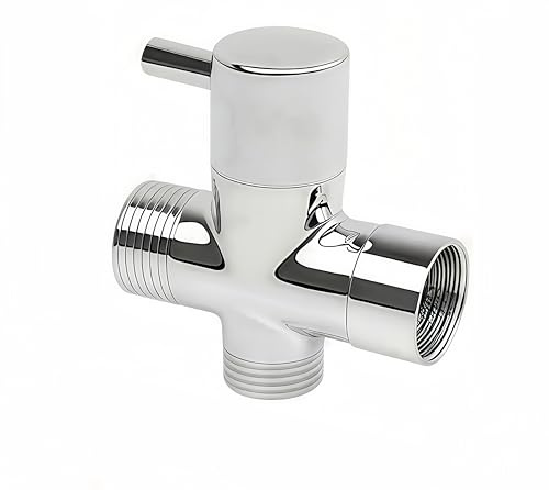 SantiCleana Valvola T per Bidet 3 Vie in Metallo Totale – Dimensione 1/2”, Antifuga con Pressione dell'Acqua Regolabile, Dadi Metallici Duraturi per Kit Spray Bidet e Accessori WC