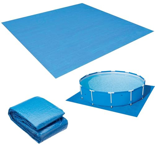 LYPPUL Pool Ground Cloth, 274 * 274cm Foldable Swimming Pool Floor Protector, Waterproof Square Swimming Pool Mat, Paddling Pool Protective Mat for Frame Pool and Above Ground Swimming Pools