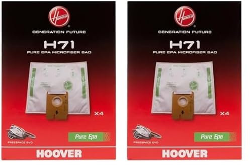 Hoover H71 Sacs pour Aspirateur - Originaux - en Microfibre - Pure EPA - Compatibles avec l’Aspirateur Traîneau Hoover Freespace Evo - 4 Pièces. (Lot de 2)