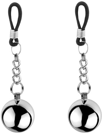 BDSMJOY Pince Tetons Sexuelle, Pinces à Seins avec poids, BDSM Jouets de Mamelon Réglables, Bondage SM sex toys Pinces à tétons (Noir)