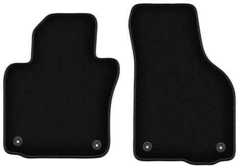 Wielganizator Velours Vorne Fußmatten passend für Volkswagen Golf VI (2009-2013) | Qualität: Basic - Genaue Passform, rutschfeste Untregrund 2-teilig - Schwarz