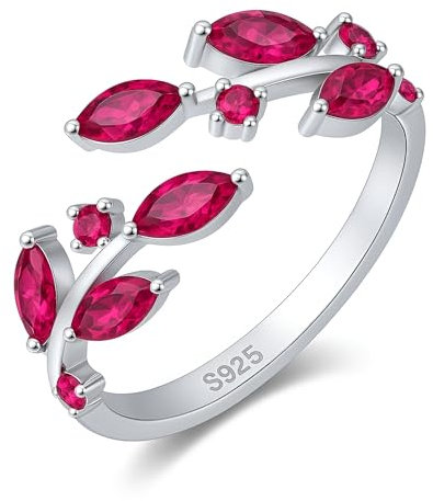 925 Sterling Silber Ring verstellbar, romantisches exklusive Marken-Zirkonia in Marquise & Rundschliff, nickelfrei, hypoallergen, langlebig, anlaufgeschützt, inkl. Geschenkbox (Fuchsia)