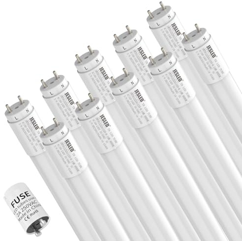 JESLED 10er Pack LED Röhre 150cm T8 G13-18W, 4000K, 2970 Lumen - PC-Material, hohe Lichtausbeute, inkl. Starter - Ideal für Büro, Supermarkt, Lagerhalle