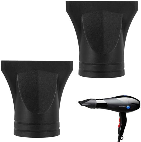 Set di 2 ugelli per capelli neri per asciugacapelli, universale, per asciugacapelli, tipo non generale, grande ugello di ricambio per diametro di 4,5 cm, per asciugacapelli