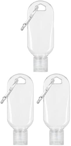 Wyjuan Lot de 3 porte-clés transparents pour sauce piquante – Mini contenants portables pour ketchup – Porte-clés rechargeable pour sauce piquante de voyage – Bouteilles compressibles de 50 ml, sauces