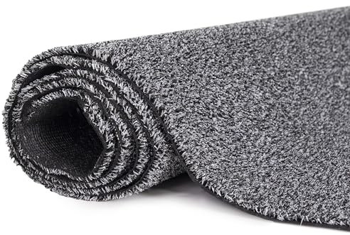 Mazovia Césped Artificial/Estera Gris Impermeable, Antideslizante para Balcón, Terraza, Patio, Pabellón por Metro, Resistente a la Intemperie - 133 x 200 cm