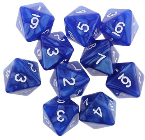 10 Stück 8-seitige Würfel D8 Polyedrische Würfel für Tischspiele Blau